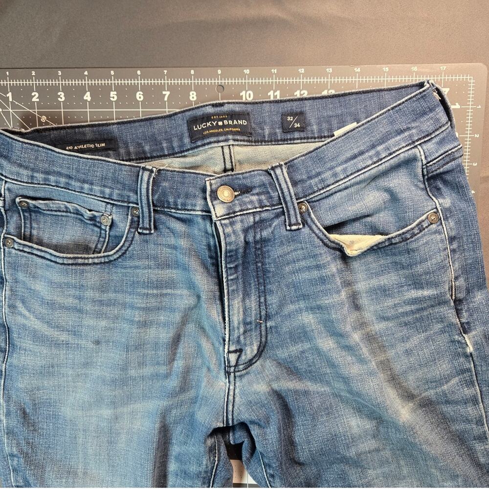 Lucky brand 410 Atheltic Slim Jeans Men's size 33/34 blue Stretch denim